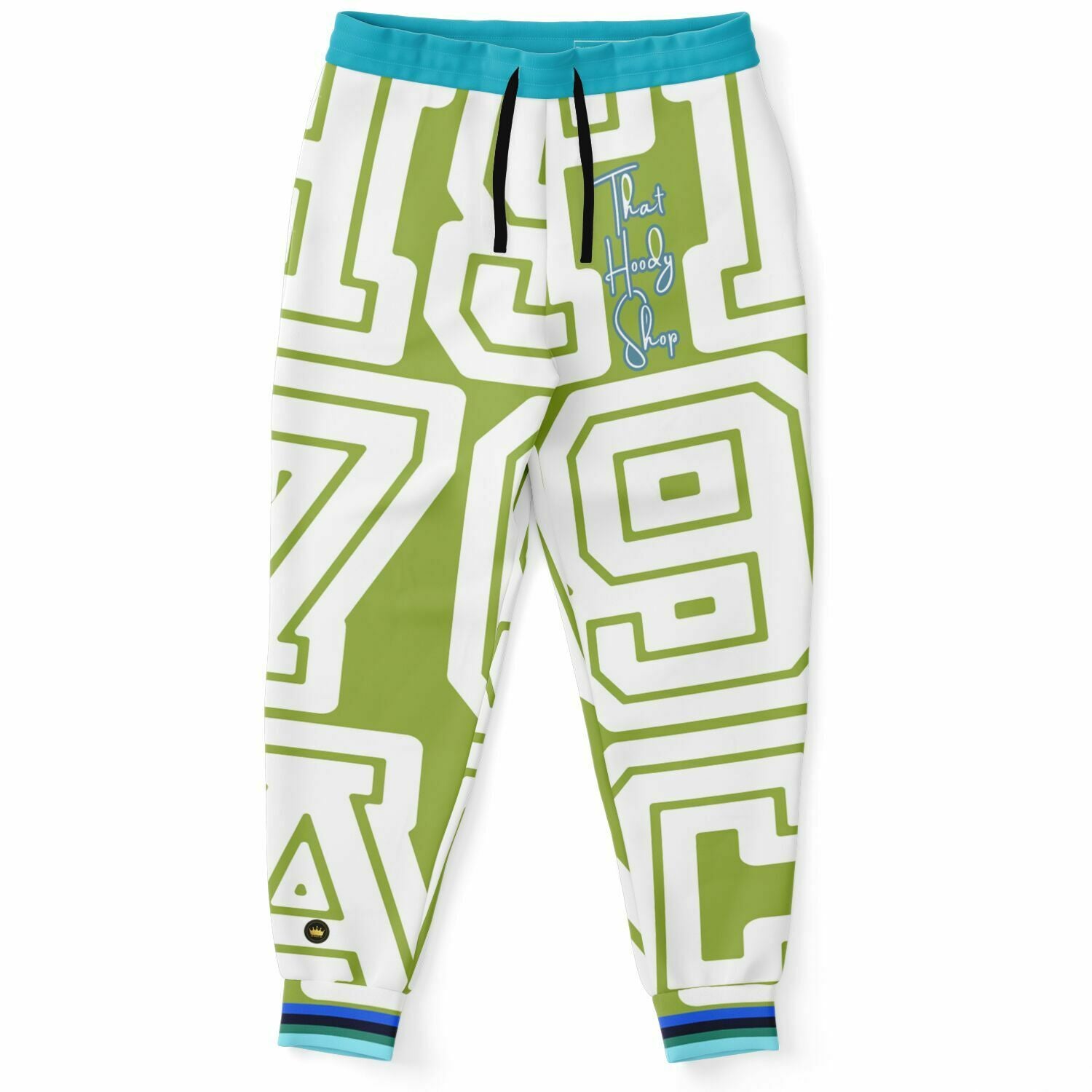 THS 1976 CA Monogram in Apple Green Eco-Poly Unisex Joggers