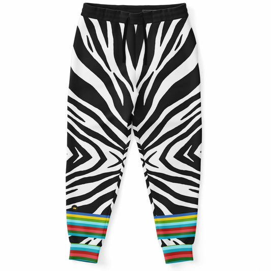 Zebra Rainbow Stripe Eco-Poly Unisex Joggers