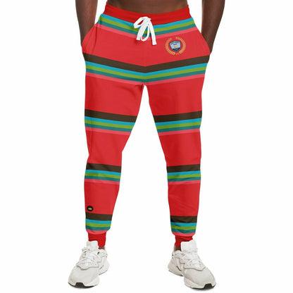 Watermelon Crush Rugby Stripe Eco-Poly Unisex Joggers