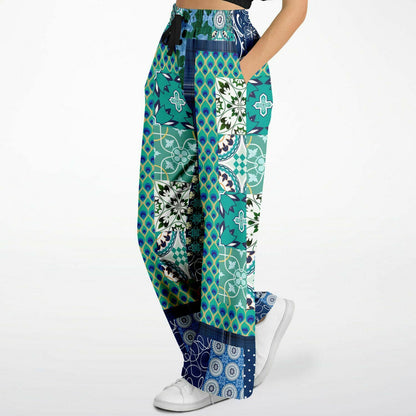 Mykonos Floral Tile Eco-Poly Wide Leg Pants