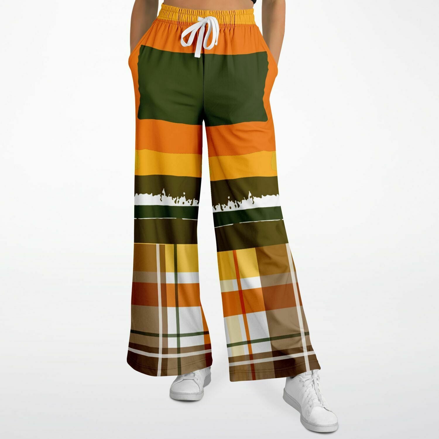 Seville Retro 70s Plaid Wide Leg Pants