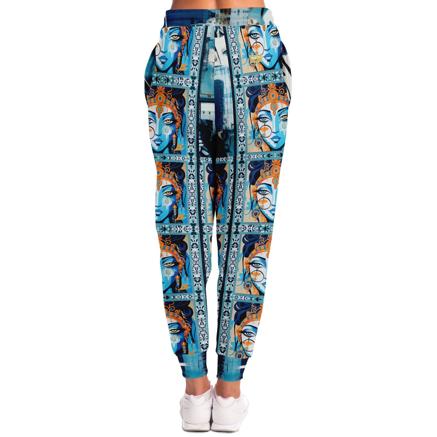 Joggers unisex de poliéster ecológico con estampado floral repetido Visage de Laxshmi 