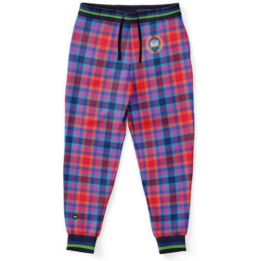 Red Dawn Plaid Eco-Poly Unisex Joggers