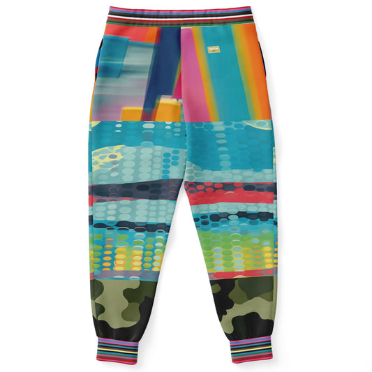 Jamaica Lies in Paradise Pastel Camo Patchwork Eco-Poly Unisex Joggers