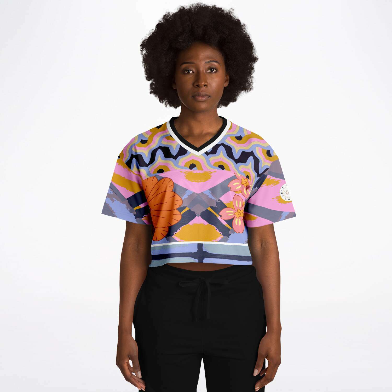 Bahama Mama Abstract Floral Eco-Poly Crop Jersey