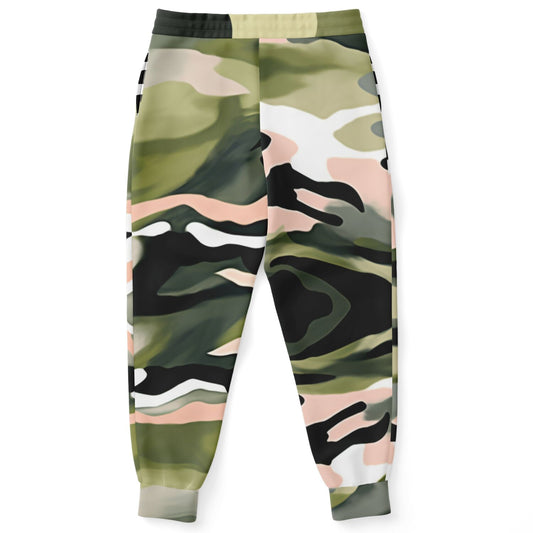 Joggers unisex con diseño de camuflaje ecológico y cruz celta de Mirage verde 