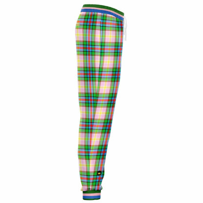 Joggers unisex THS 76 Pink Collegiate Tartan Plaid Eco-Poly 