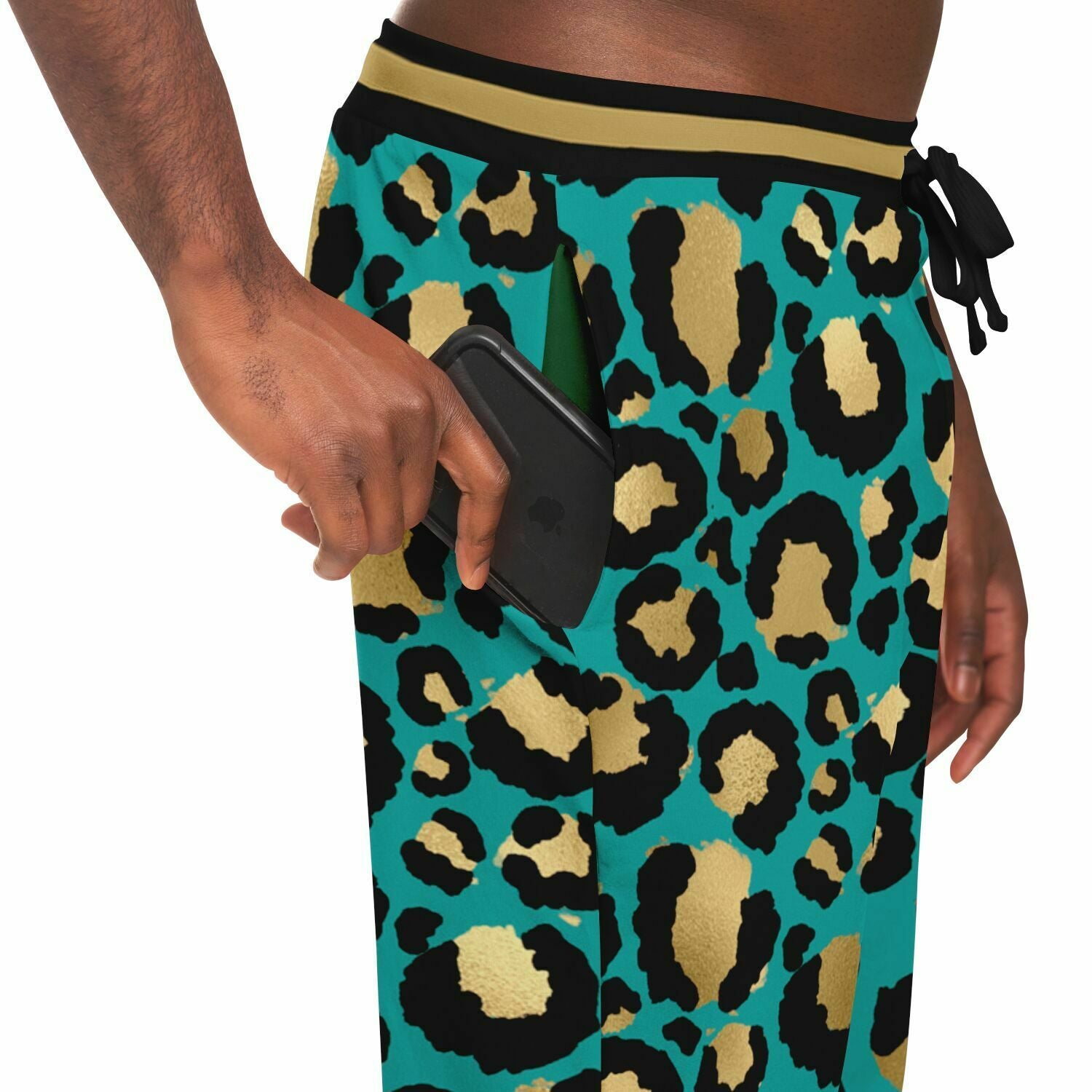 Cheetah in Green Eco-Poly Unisex Joggers