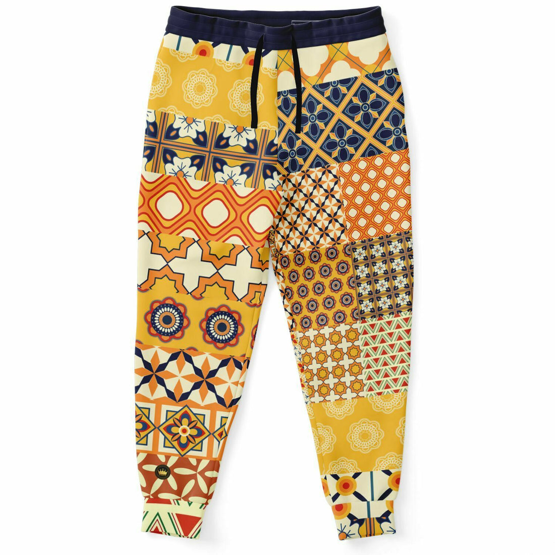 Joggers unisex de poliéster ecológico con patchwork de Gypsy Harvest 