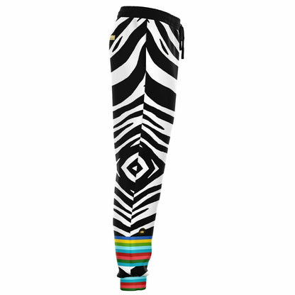 Zebra Rainbow Stripe Eco-Poly Unisex Joggers