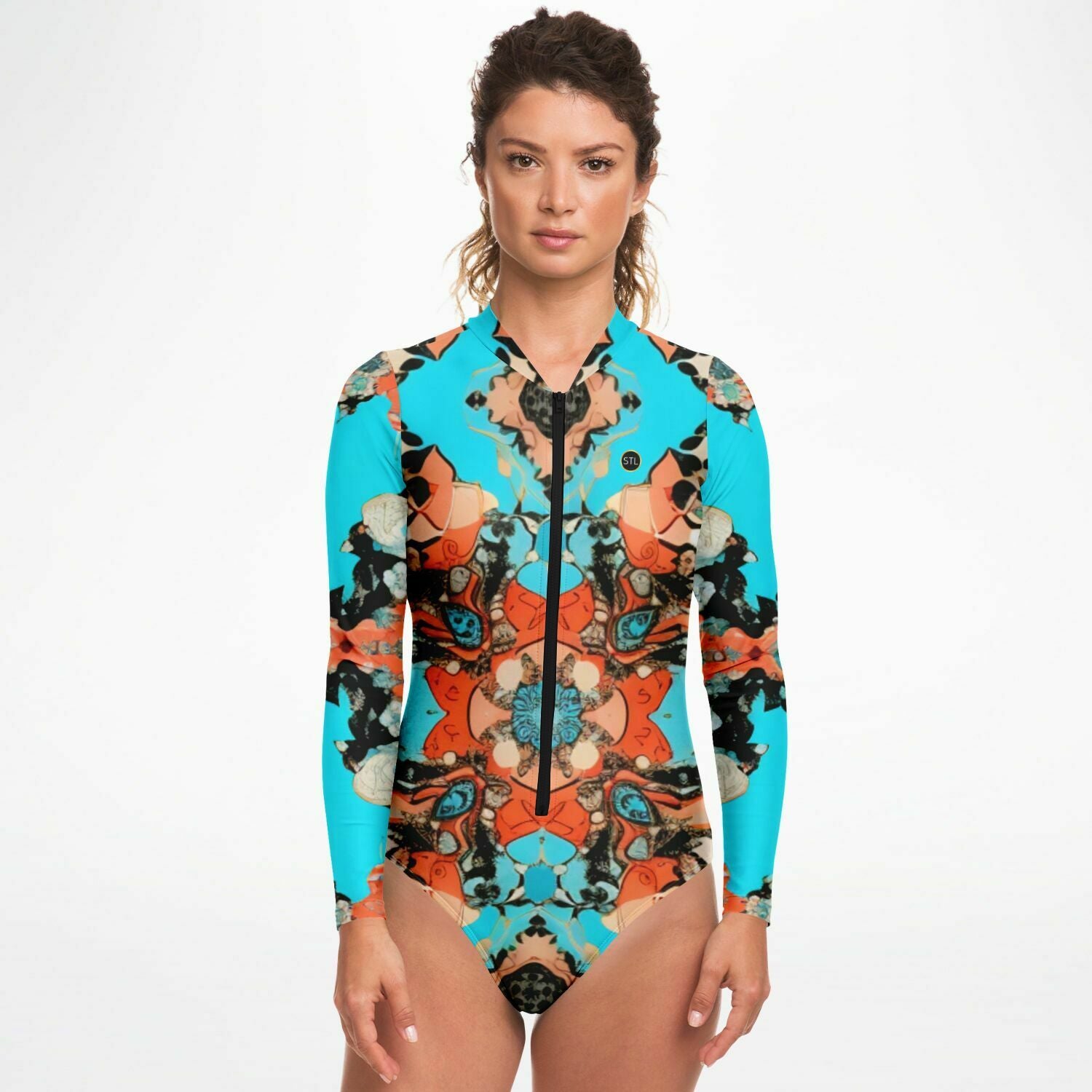 Coral Reef Turquoise Batique Long Sleeve Bodysuit