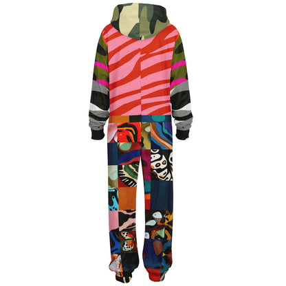 Wowzer Mono unisex de poliéster ecológico con patchwork y estampado animal de Zowzer 