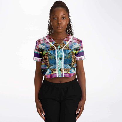 Gypsy Queen Purple Patchwork Eco-Poly Cropped Jersey