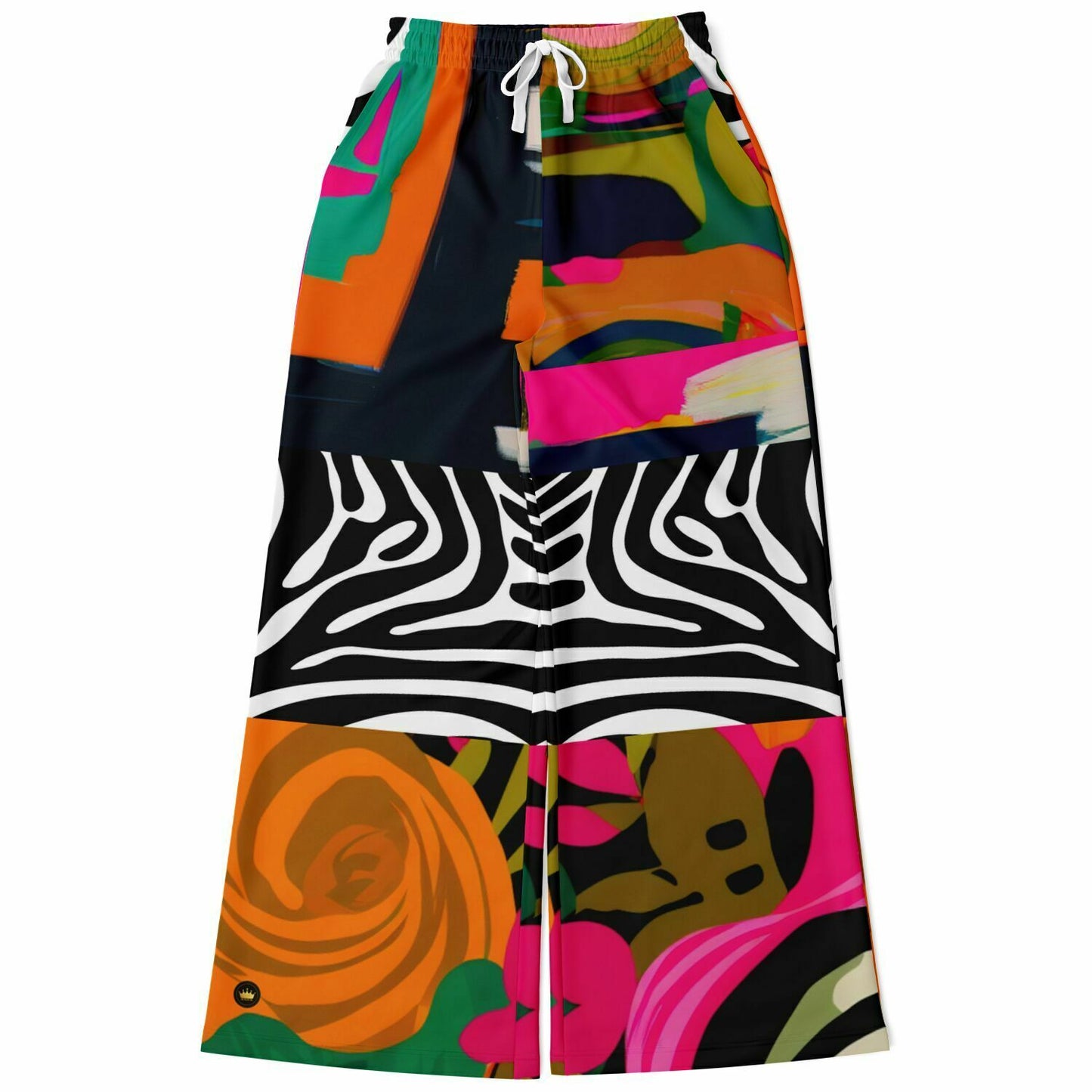 Pantalones anchos de poliéster ecológico con diseño geométrico abstracto en rosa Fantasia de Zebra 