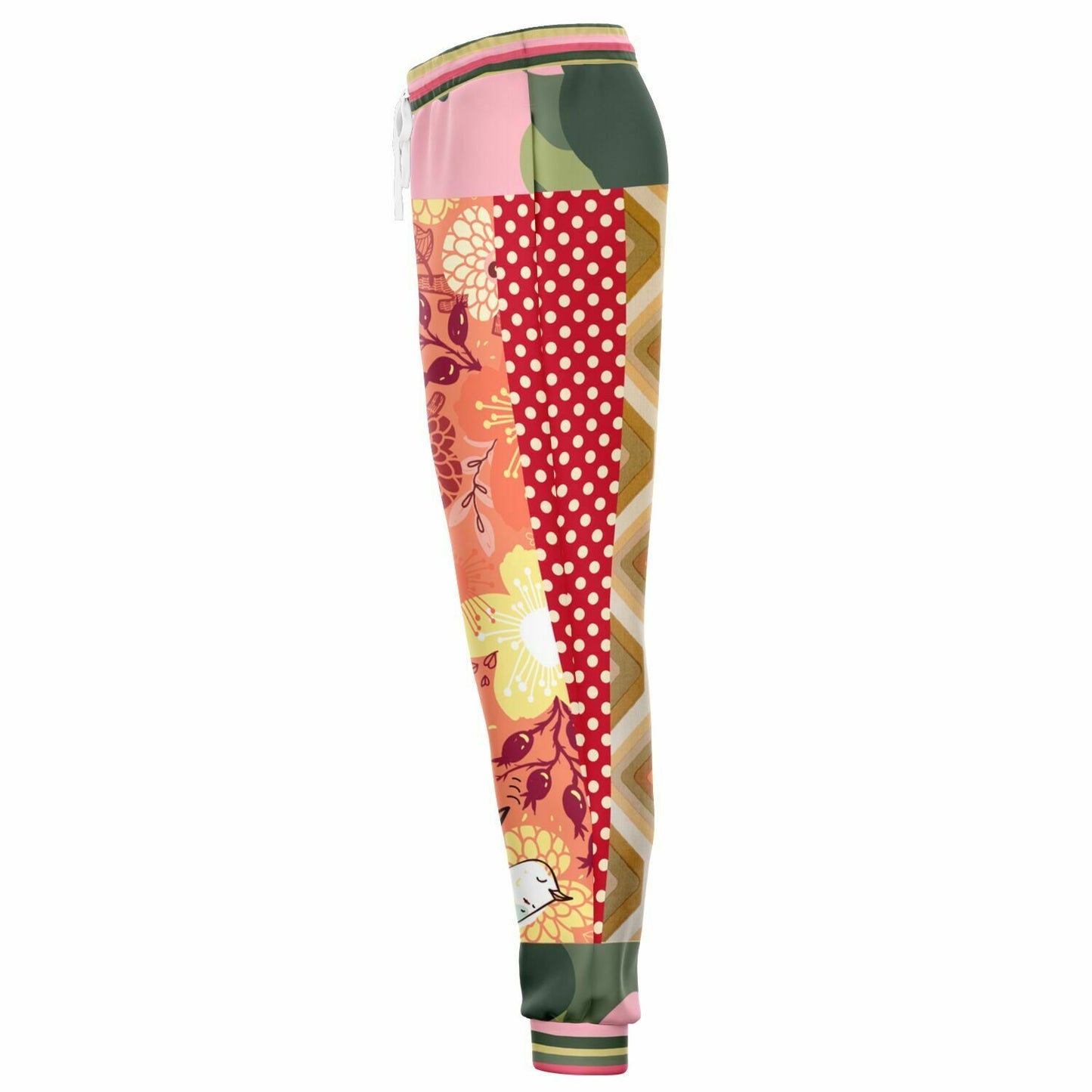 Yogananda Pink Floral Patchwork Eco-Poly Unisex Joggers