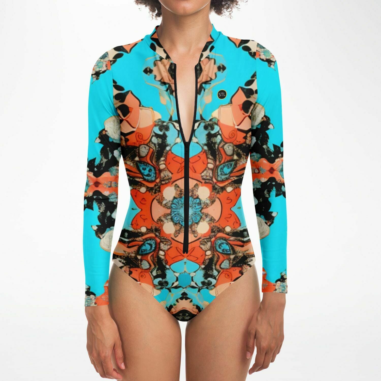 Coral Reef Turquoise Batique Long Sleeve Bodysuit