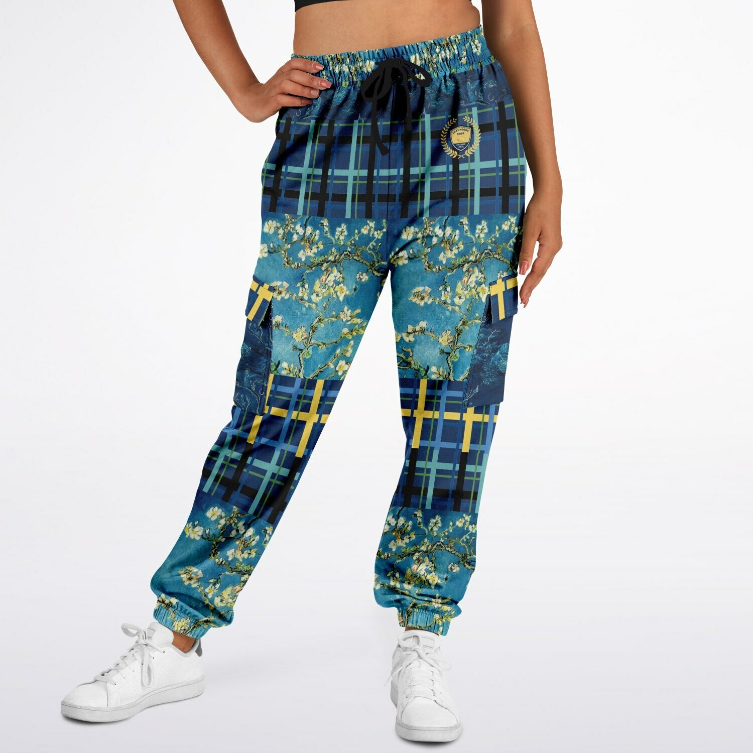 Flowers in Blue Vase - Van Gogh Eco-Poly Cargo Joggers