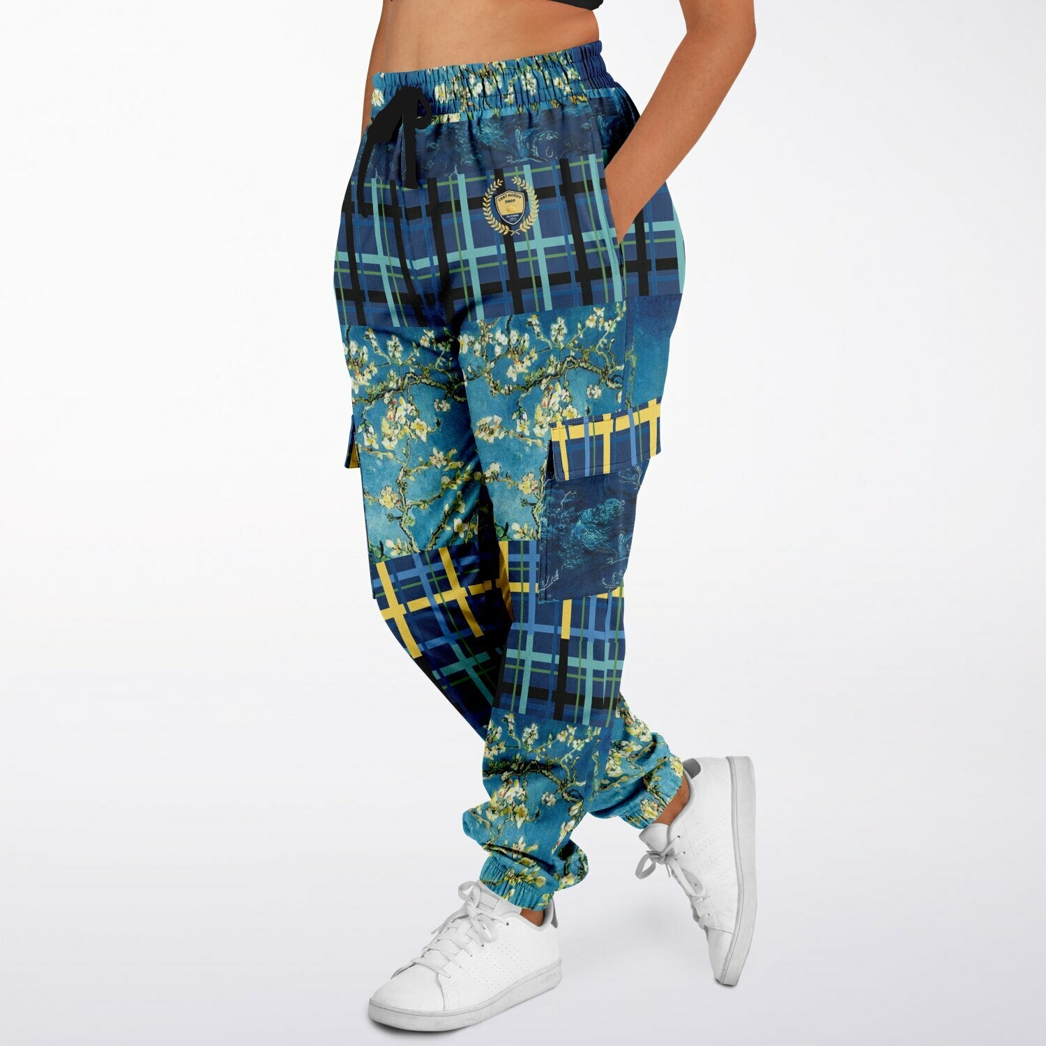 Flowers in Blue Vase - Van Gogh Eco-Poly Cargo Joggers