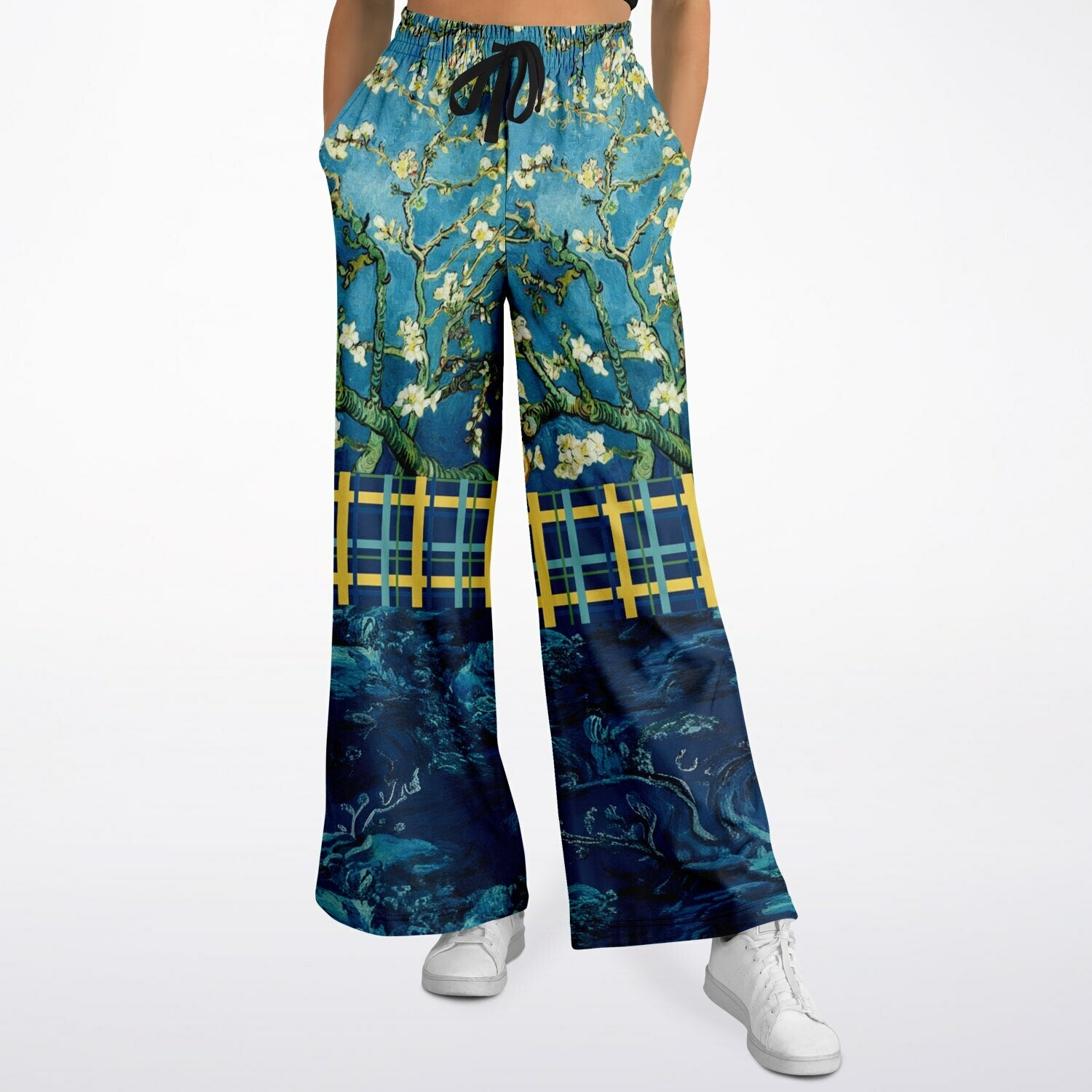 Flowers in Blue Vase - Van Gogh Eco-Poly Wide Leg Pants