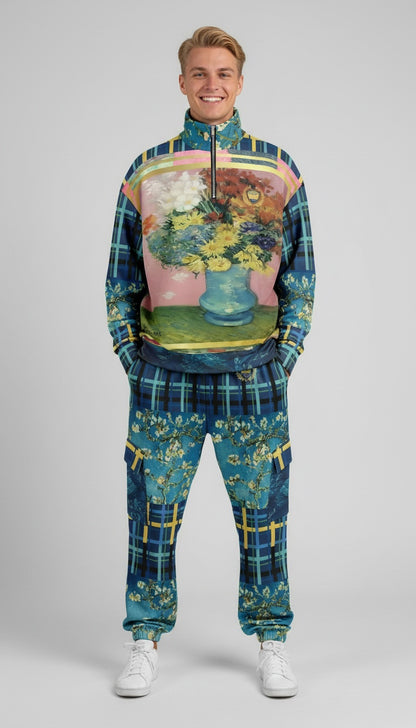 Flowers in Blue Vase - Van Gogh Eco-Poly Cargo Joggers