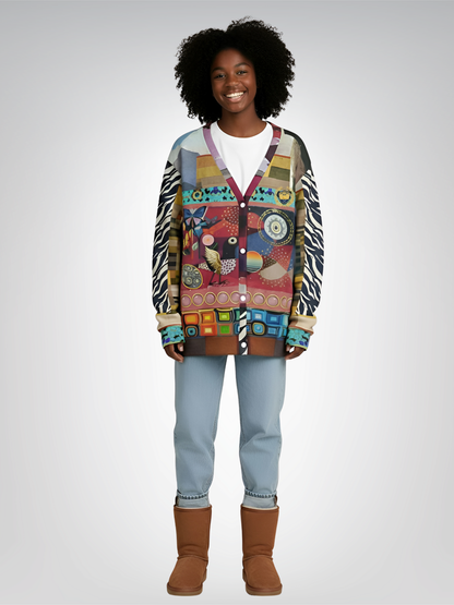 Forest Fowl in the Garden of Eden Heavyweight Unisex Cardigan