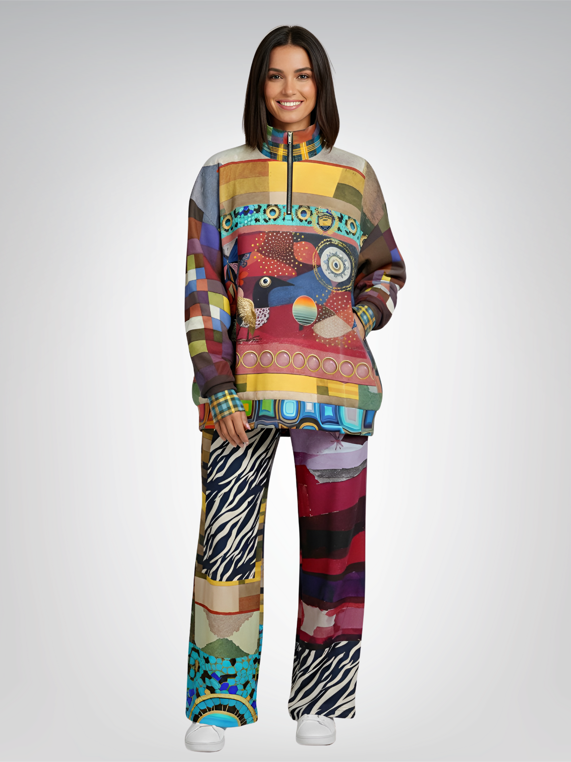 Forest Fowl in the Garden of Eden Perplexity Eco-Poly Wide Leg Pants