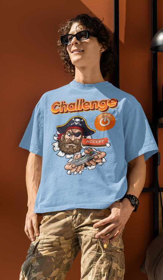 Challenge Accepted Pirate Edition Heavyweight Unisex Gaming Tee