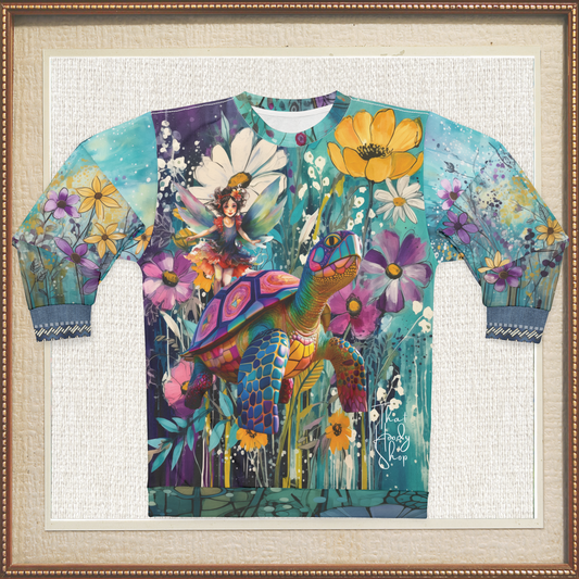 Garden Fairy Goes For a Ride Unisex Sweatshirt (Gold Label)