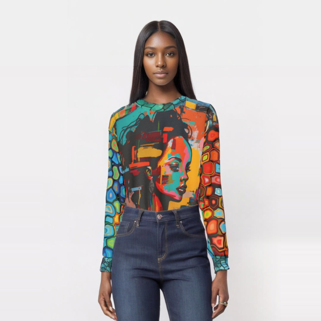 Girl in Colorblock Graffiti Unisex Sweatshirt (Gold Label)
