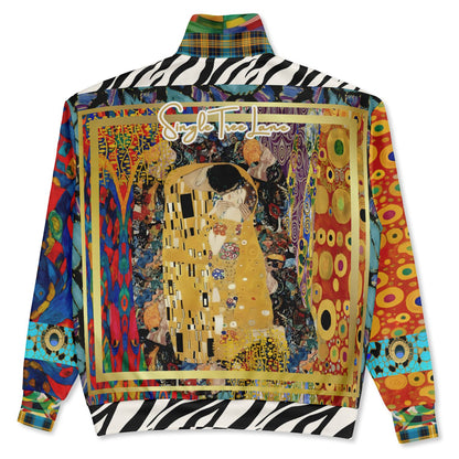 Give Me a Kiss Art Deco Print Heavyweight Oversized Quarter Zip Sweatshirt