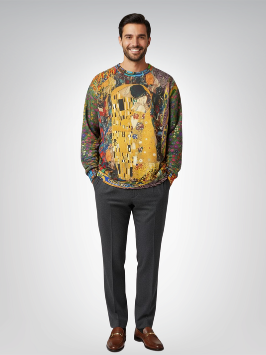 Give Me a Kiss Art Deco Print Unisex Sweatshirt (Gold Label)