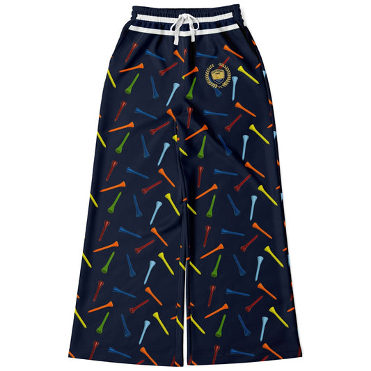 Golf Tee Time in Navy Blue Eco-Poly Wide Leg Pants