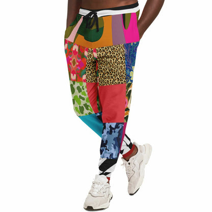 Gypsy Cheetah Multicolor Patchwork Eco-Poly Unisex Joggers