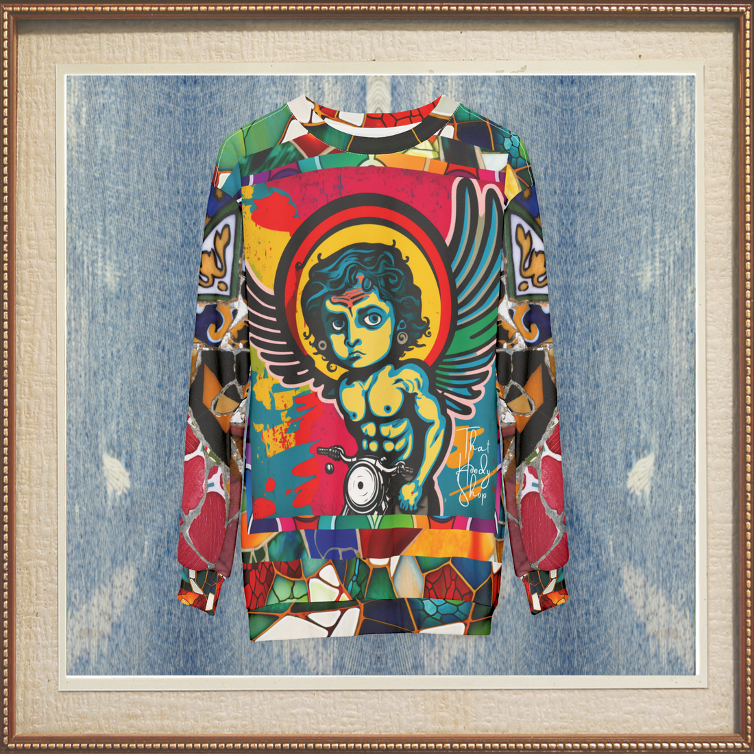 Holy-Moley Angel Motorcyclist Unisex Sweatshirt (Gold Label)