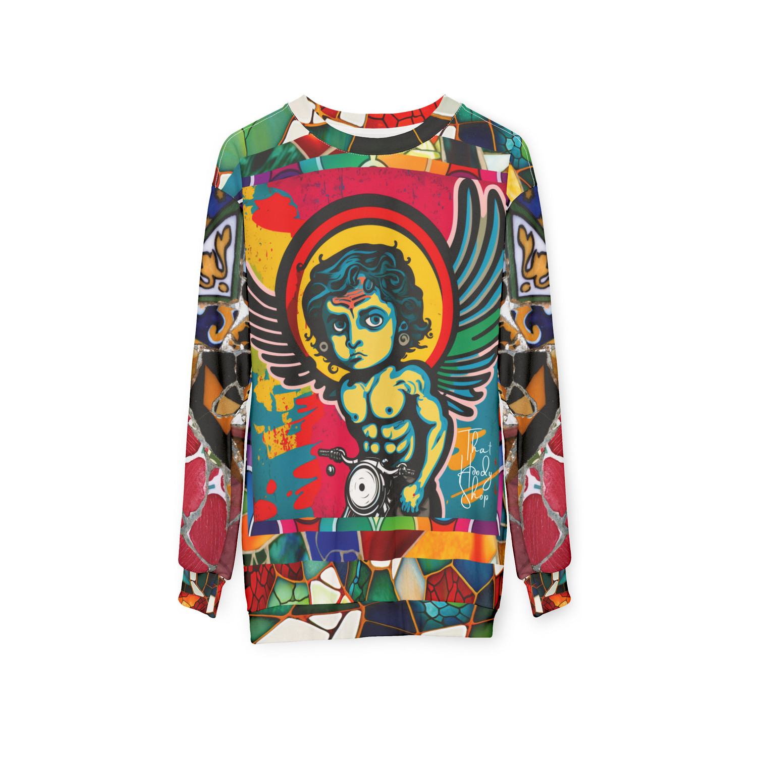 Holy-Moley Angel Motorcyclist Unisex Sweatshirt (Gold Label)