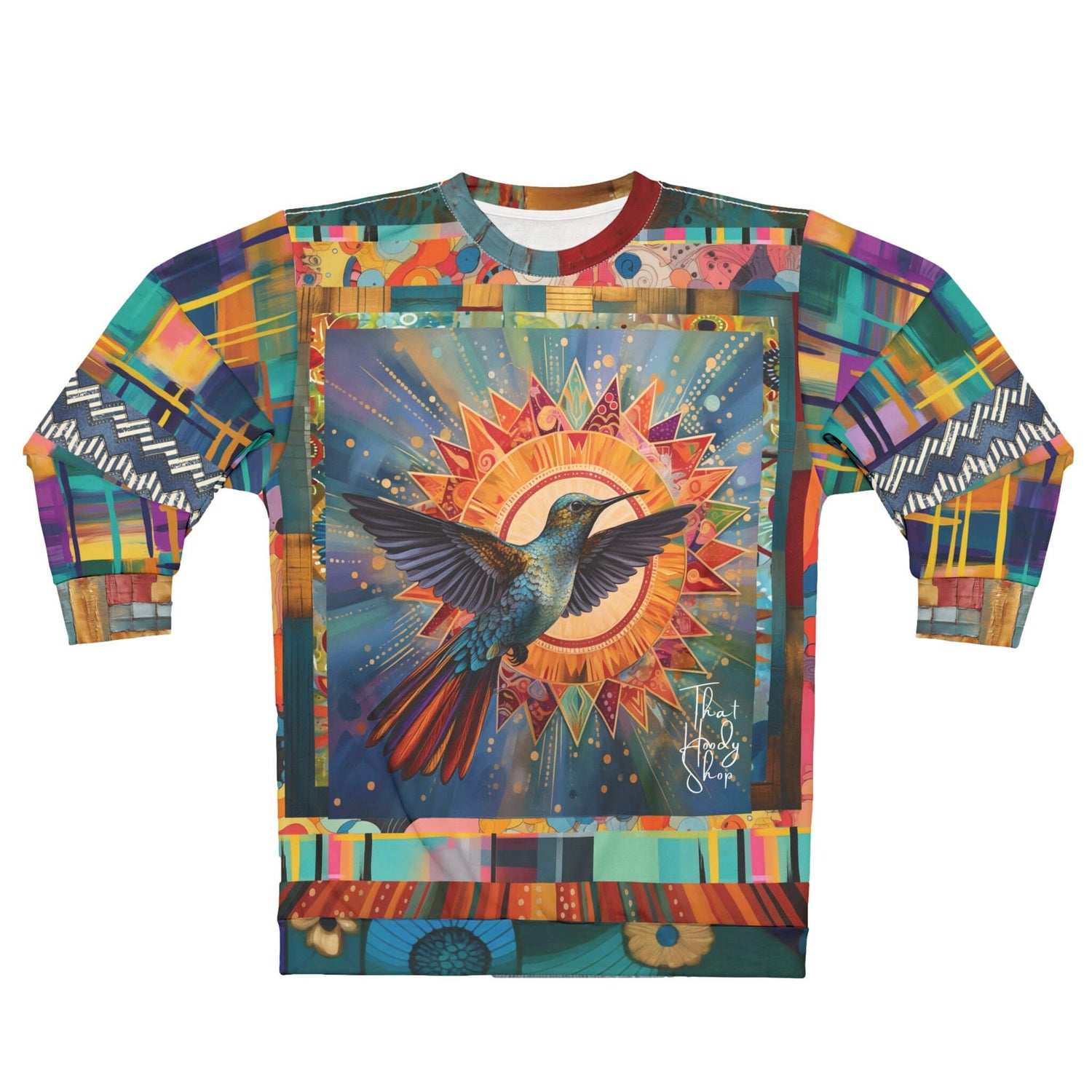 Hummingbird in Sunburst Skies Unisex Sweatshirt (Gold Label)