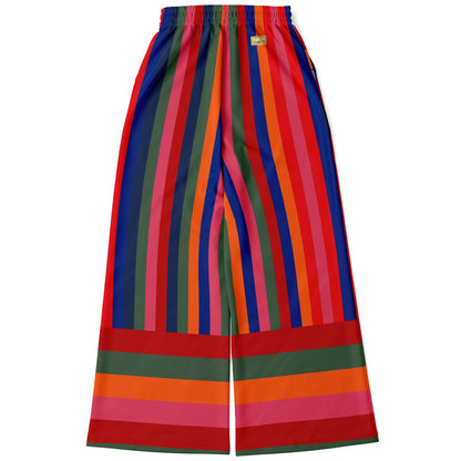 Mardi Gras in Brazil Stripe Eco-Poly Wide Leg Pants