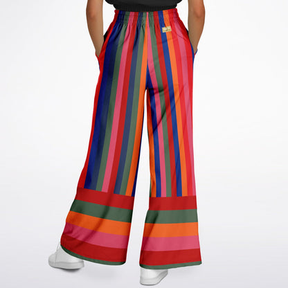 Mardi Gras in Brazil Stripe Eco-Poly Wide Leg Pants