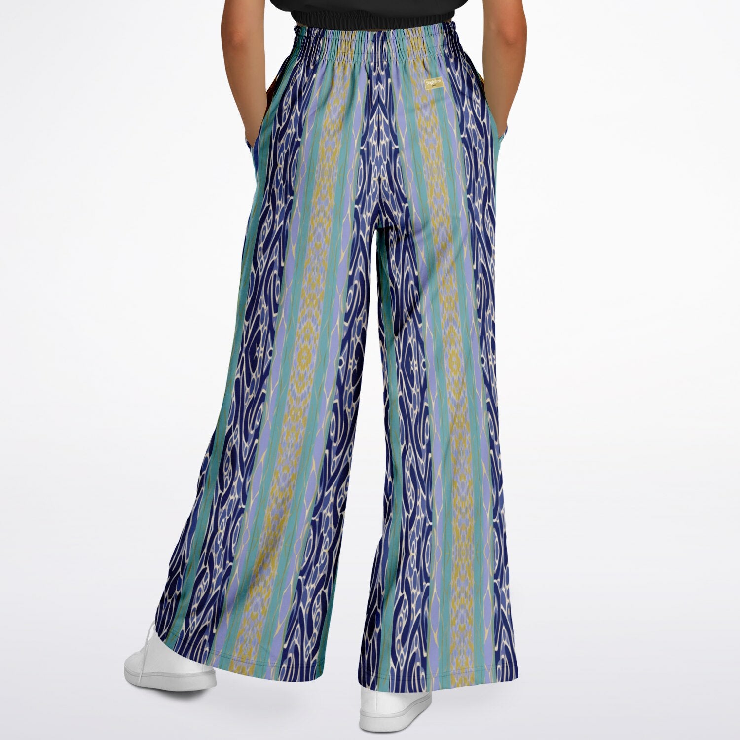 Mass Hypnosis Abstract Stripe Eco-Poly Wide Leg Pants
