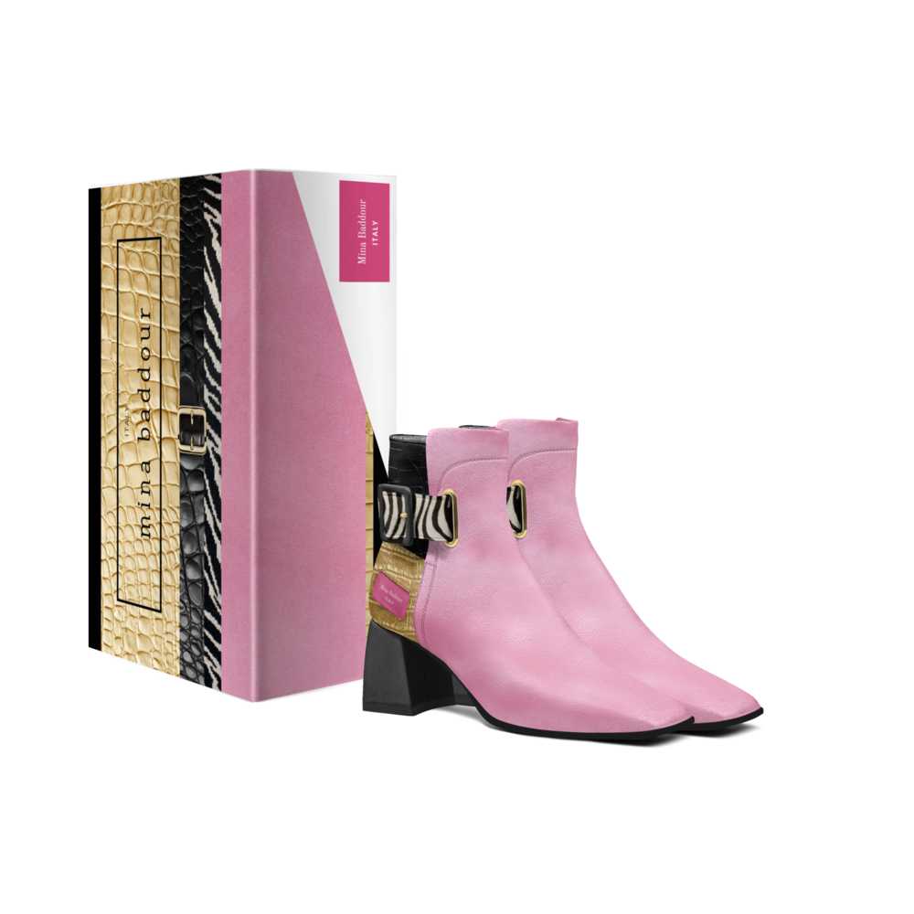 Mina Baddour Matrix con botines rosas con cinturón