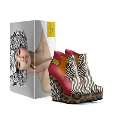 Mina Baddour Kelsey Zebra Wedge Ankle Boot