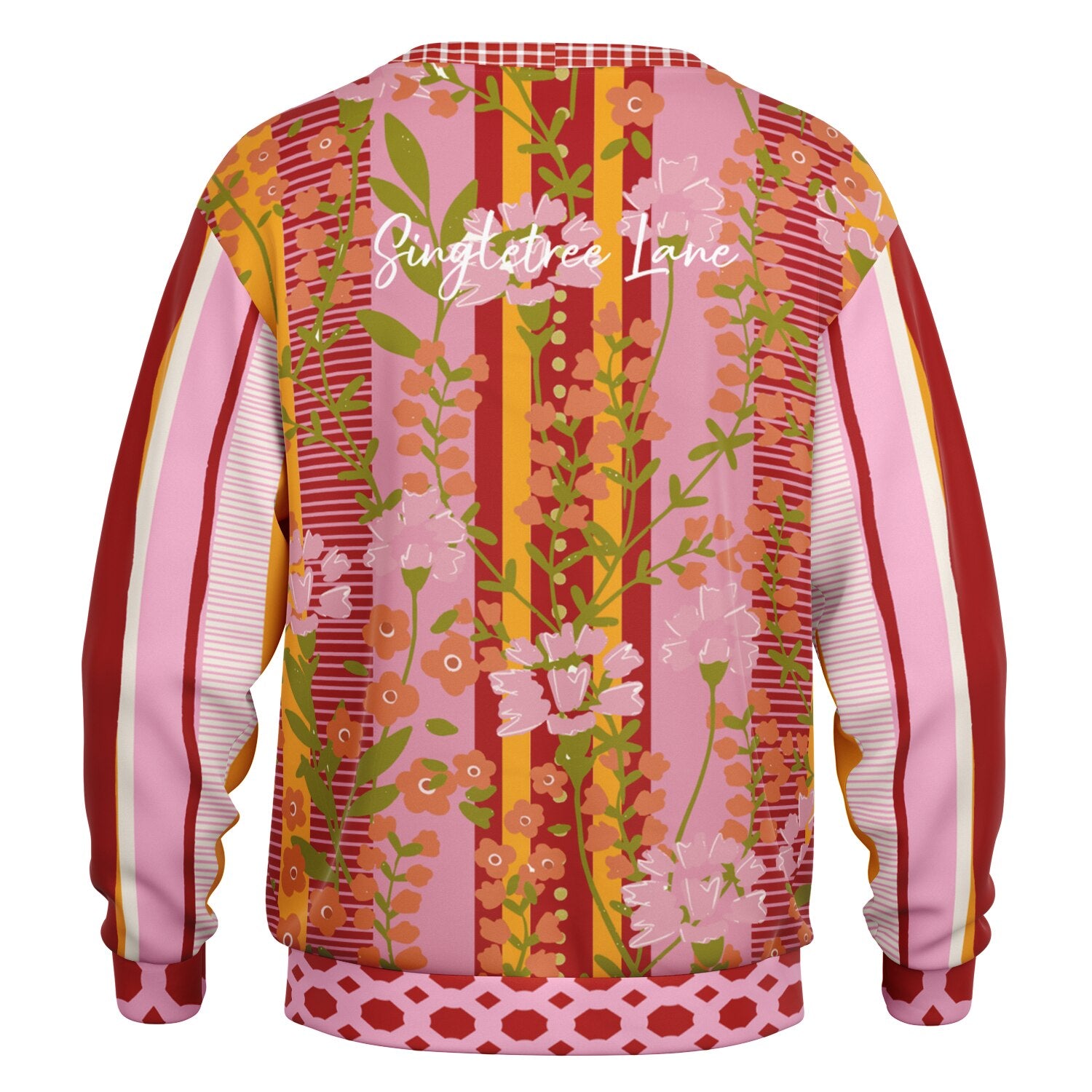 My Dream in Red Stripe Floral Heavyweight Unisex Cardigan