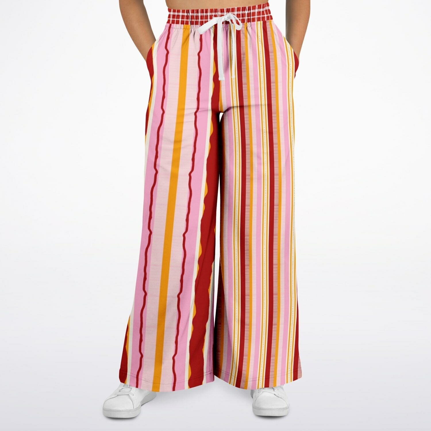 My Dream in Red Stripe Eco-Poly Wide Leg Pants