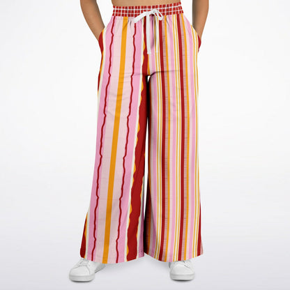 My Dream in Red Stripe Eco-Poly Wide Leg Pants