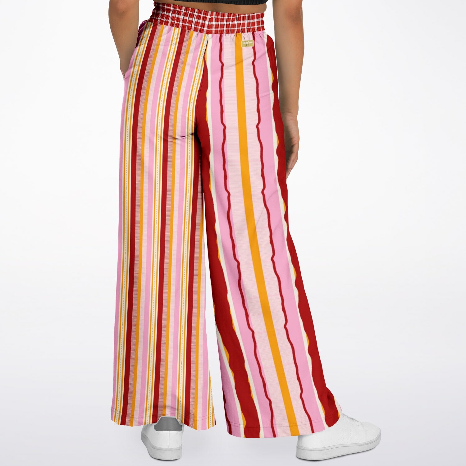My Dream in Red Stripe Eco-Poly Wide Leg Pants