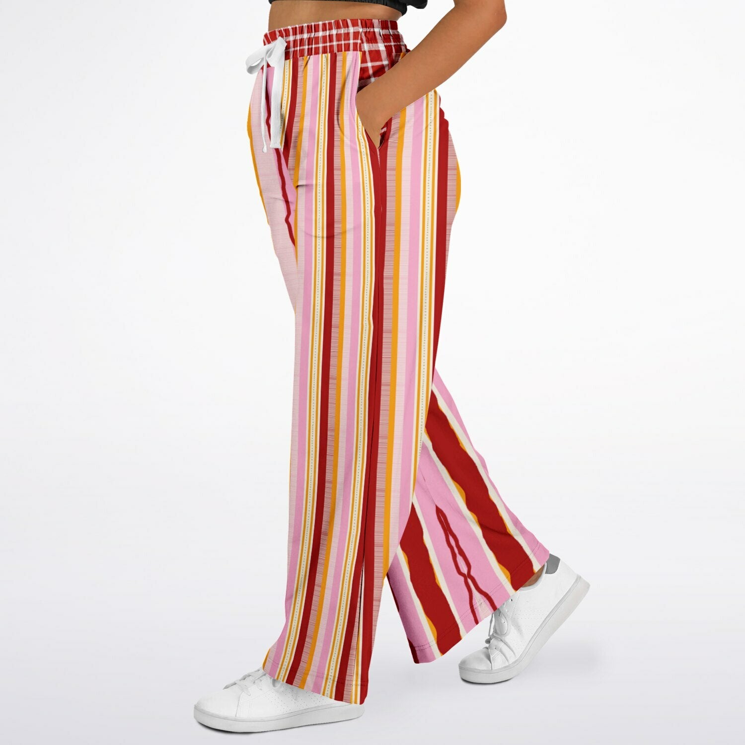 My Dream in Red Stripe Eco-Poly Wide Leg Pants