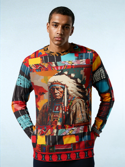Native Chief in Vibrant Colorblock Unisex Sweatshirt (Gold Label)