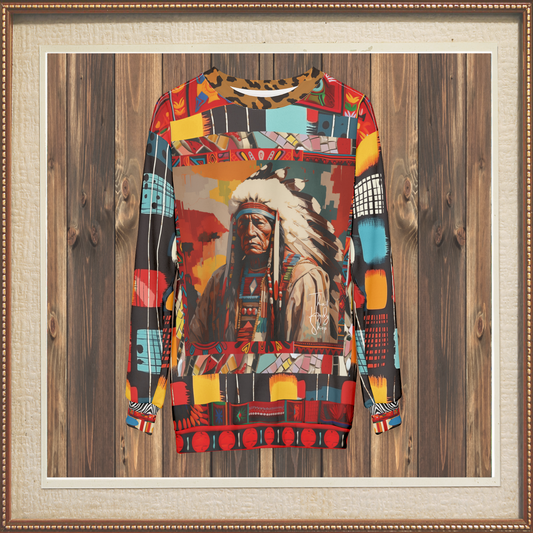 Native Chief in Vibrant Colorblock Unisex Sweatshirt (Gold Label)