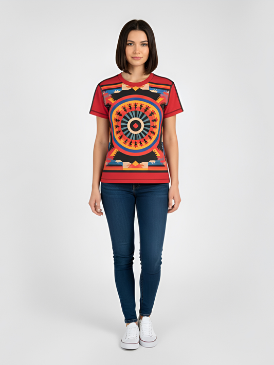 Navajo Sunset Blanket in Red Women's Tee