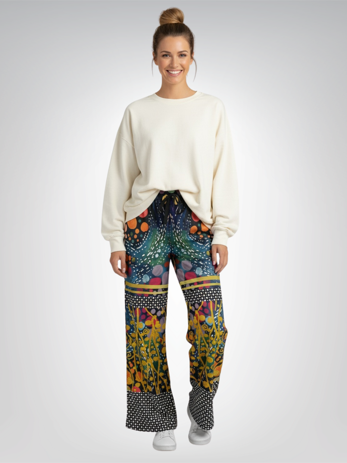 One Koi Two Koi Eco-Poly Wide Leg Pants